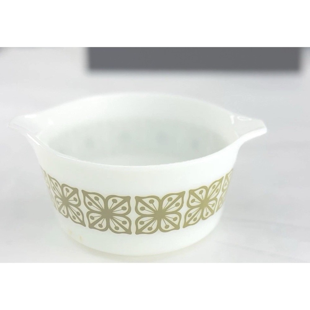 Vintage Pyrex Verde Green 473 Square Flower Casserole Dish 1 Qt